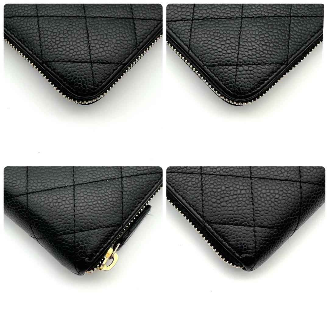 シャネル キャビアスキン マトラッセ ラウンドジップ 長財布 C143