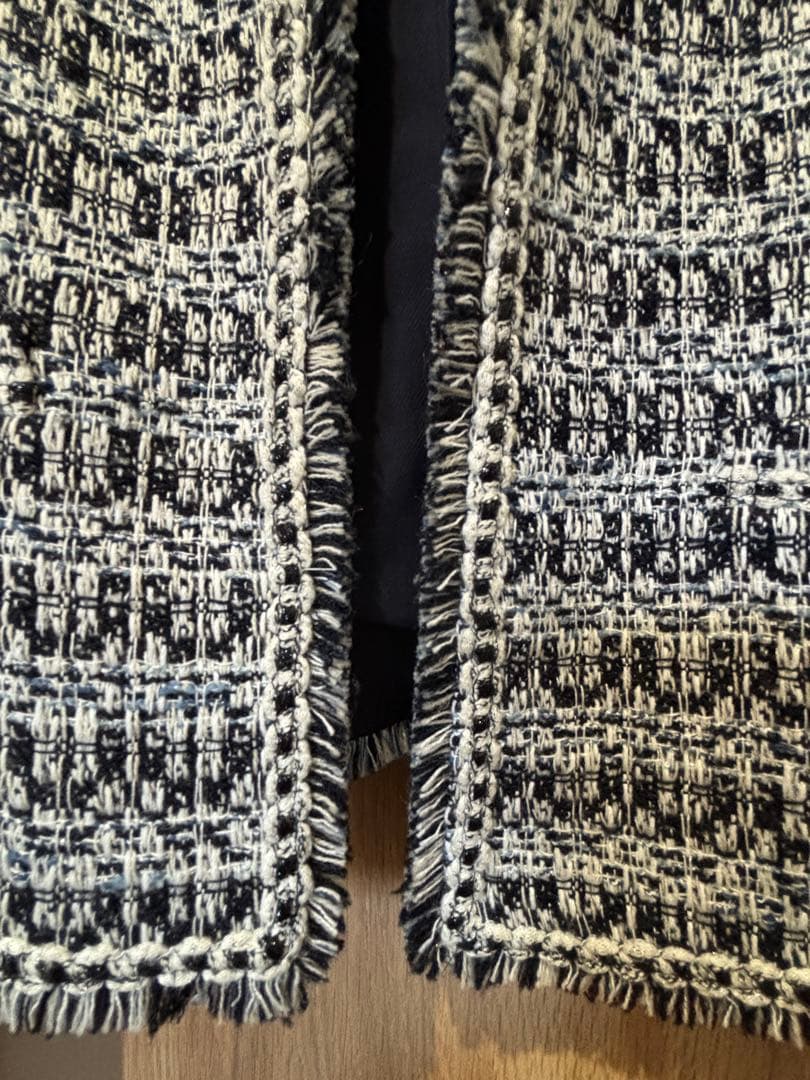 最高級 23区ヘリテージクラシックコレクション ノーカラーツイードジャケット38