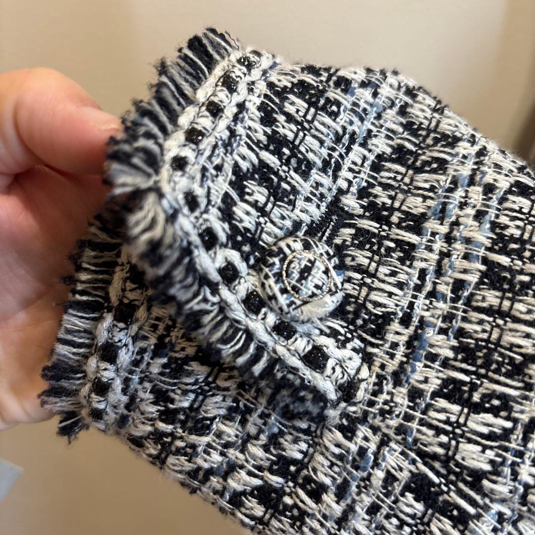 最高級 23区ヘリテージクラシックコレクション ノーカラーツイードジャケット38