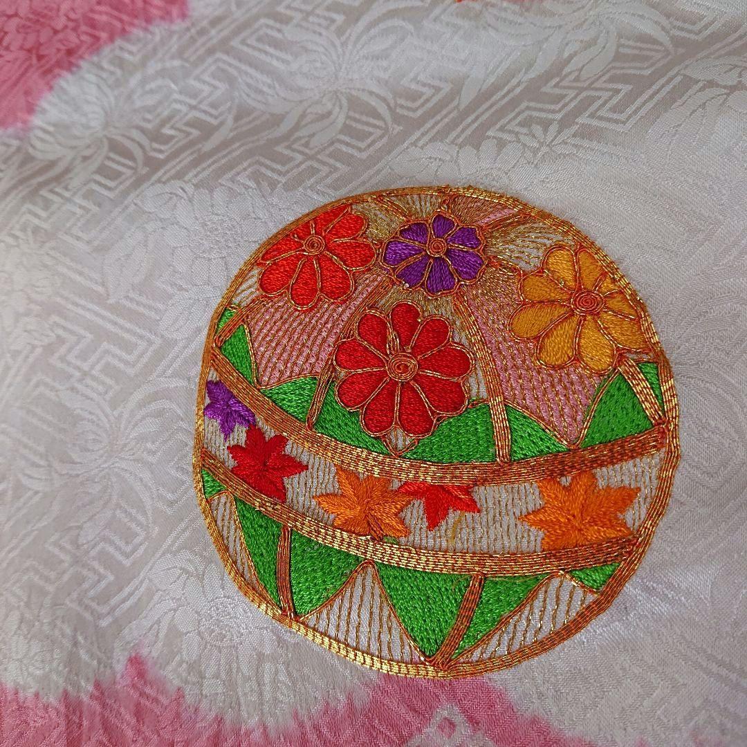 ④七五三 着物 絞り柄 ピンク 7歳