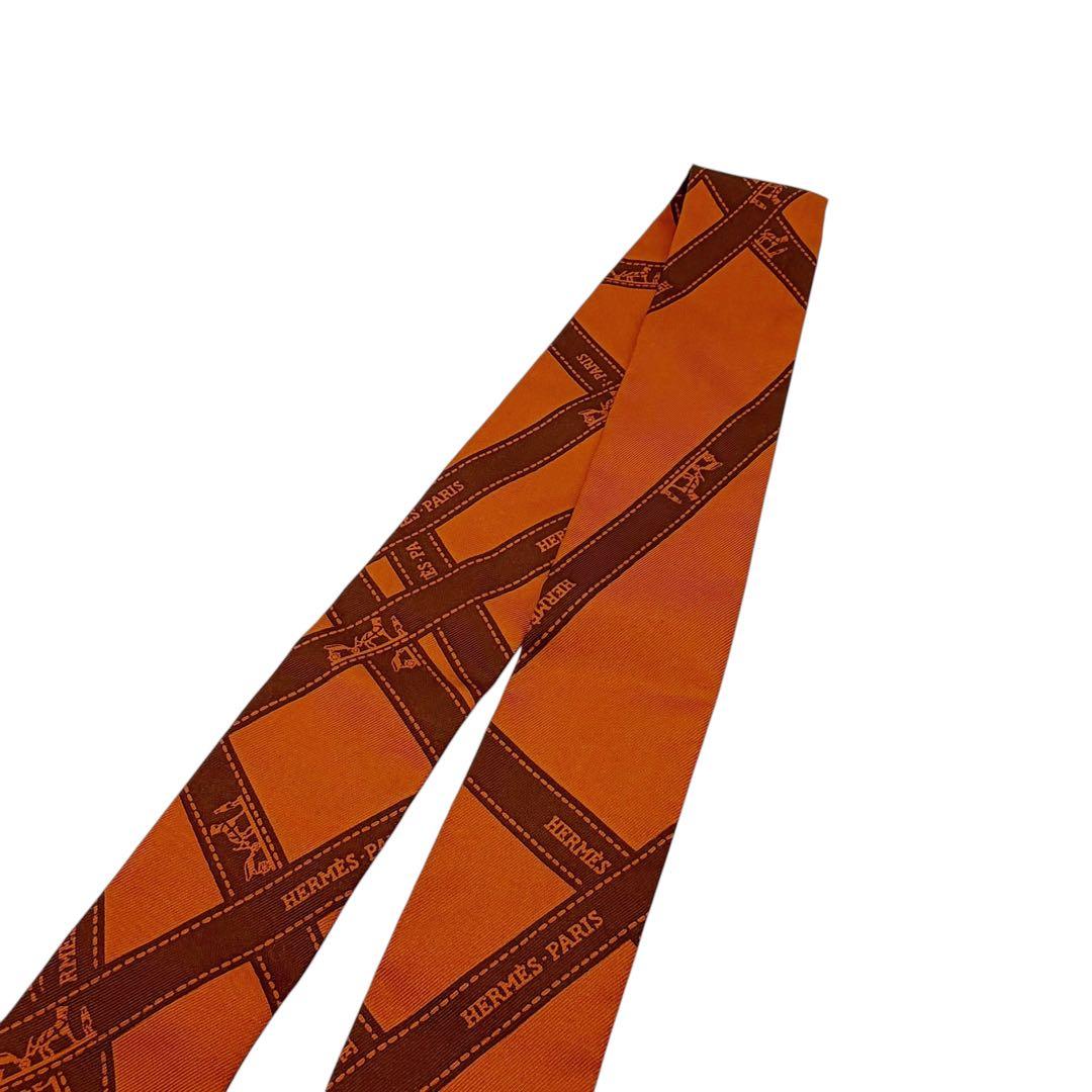 ⭐️美品⭐️ エルメス ツイリー ボルデュック リボン スカーフ オレンジ