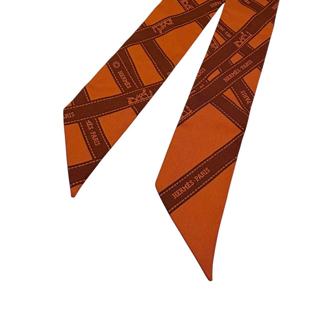 ⭐️美品⭐️ エルメス ツイリー ボルデュック リボン スカーフ オレンジ