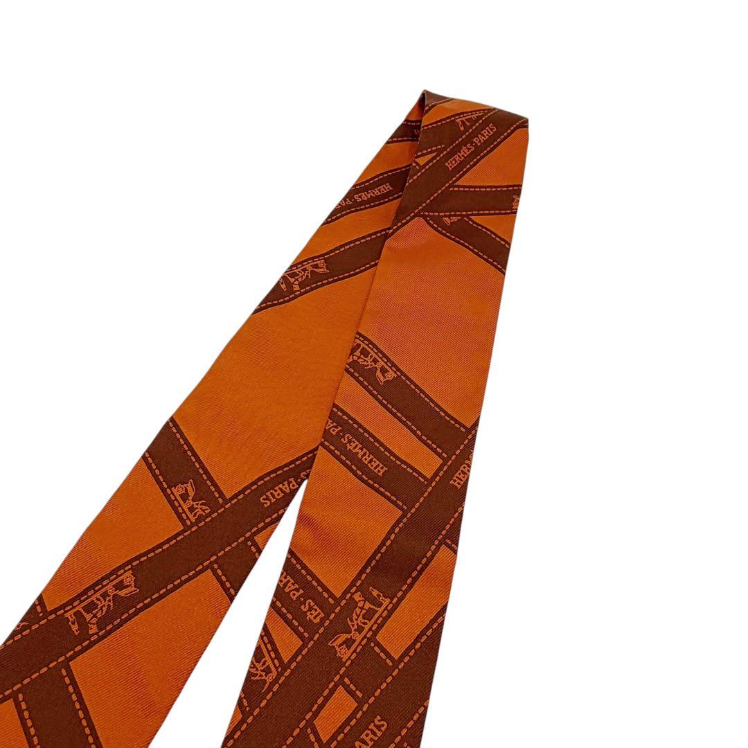 ⭐️美品⭐️ エルメス ツイリー ボルデュック リボン スカーフ オレンジ