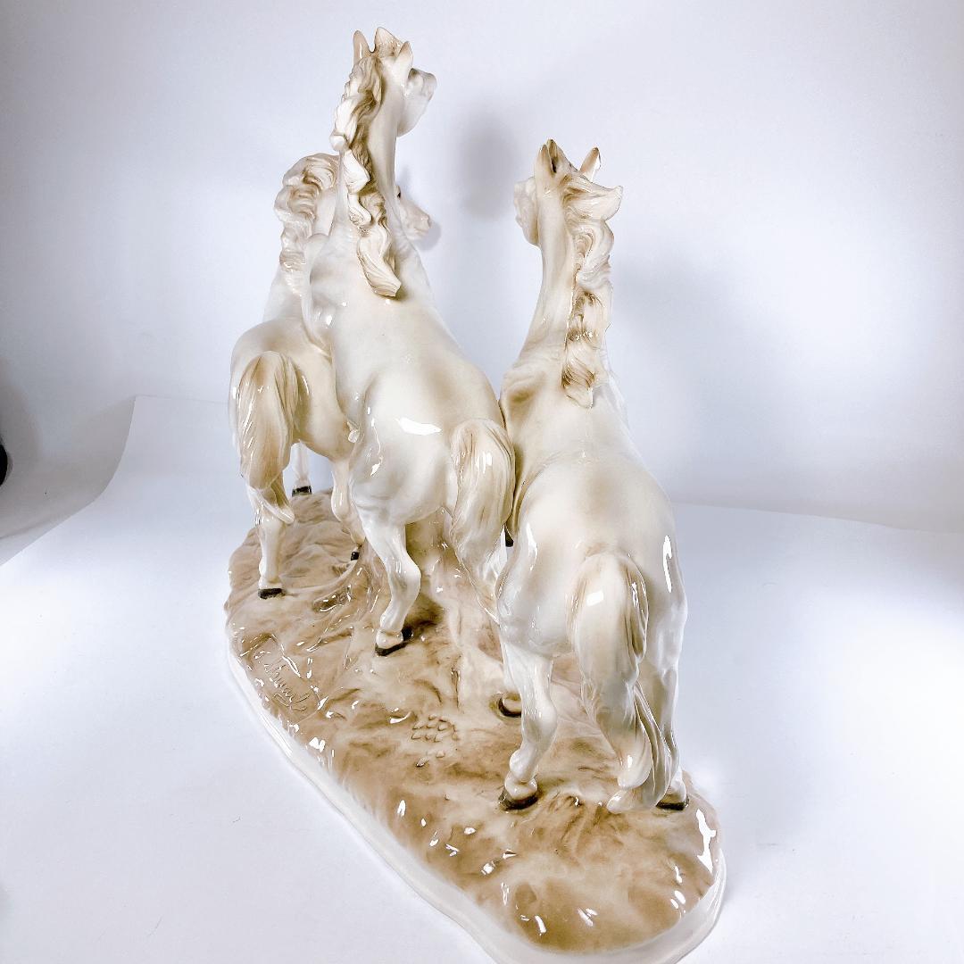 アルトマン ECHT ALTMANN 白馬 3頭 オブジェ（置物）　馬・ホース