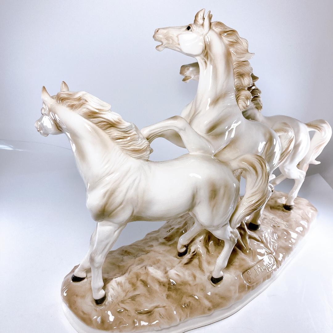 アルトマン ECHT ALTMANN 白馬 3頭 オブジェ（置物）　馬・ホース