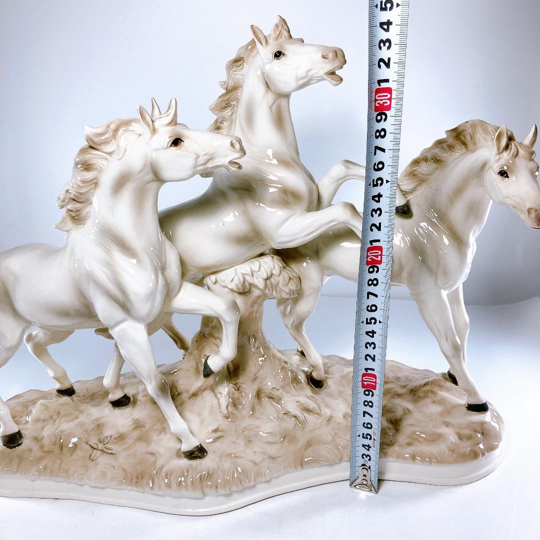 アルトマン ECHT ALTMANN 白馬 3頭 オブジェ（置物）　馬・ホース