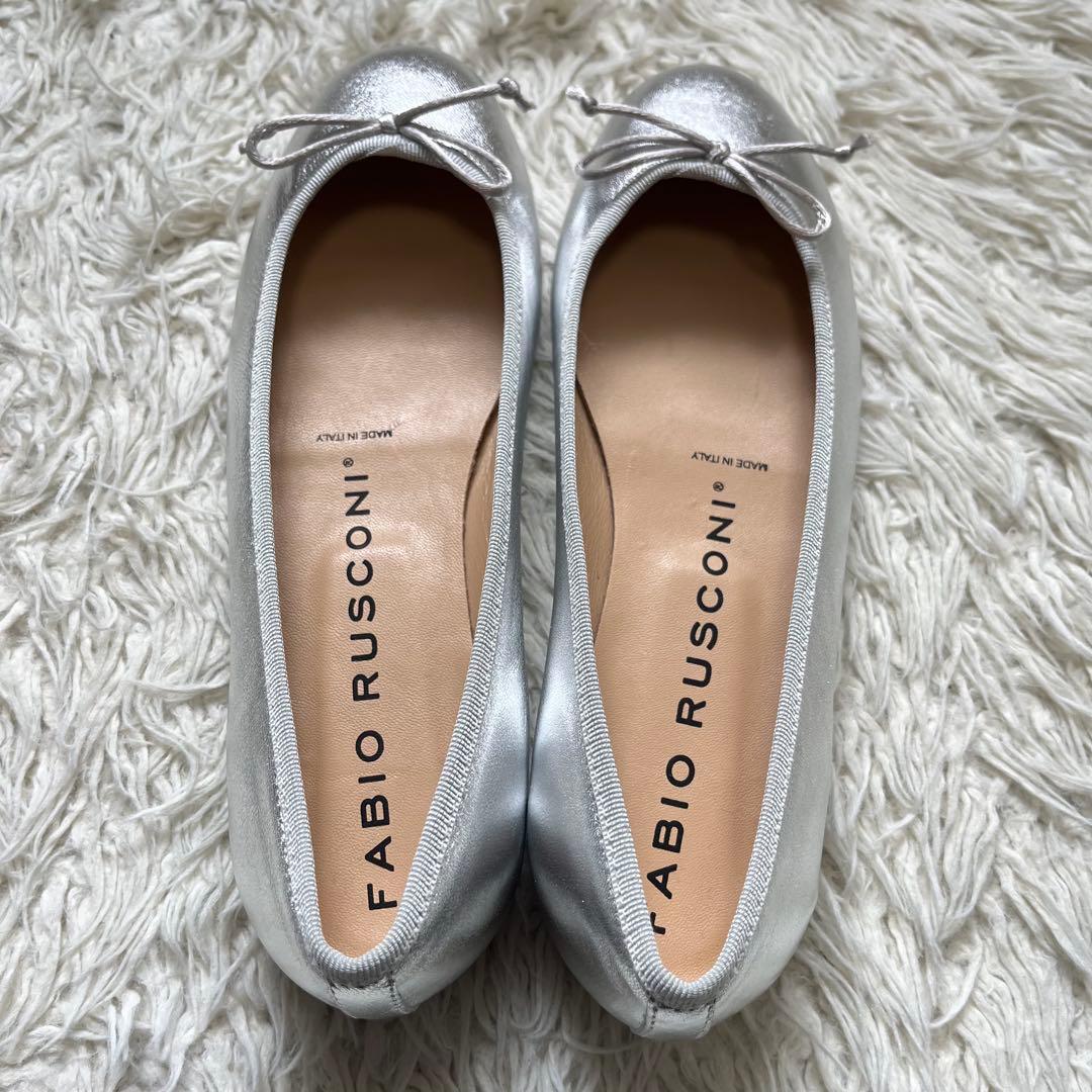 未使用級　FABIO RUSCONI パンプス レザー バレエ　37 リボン