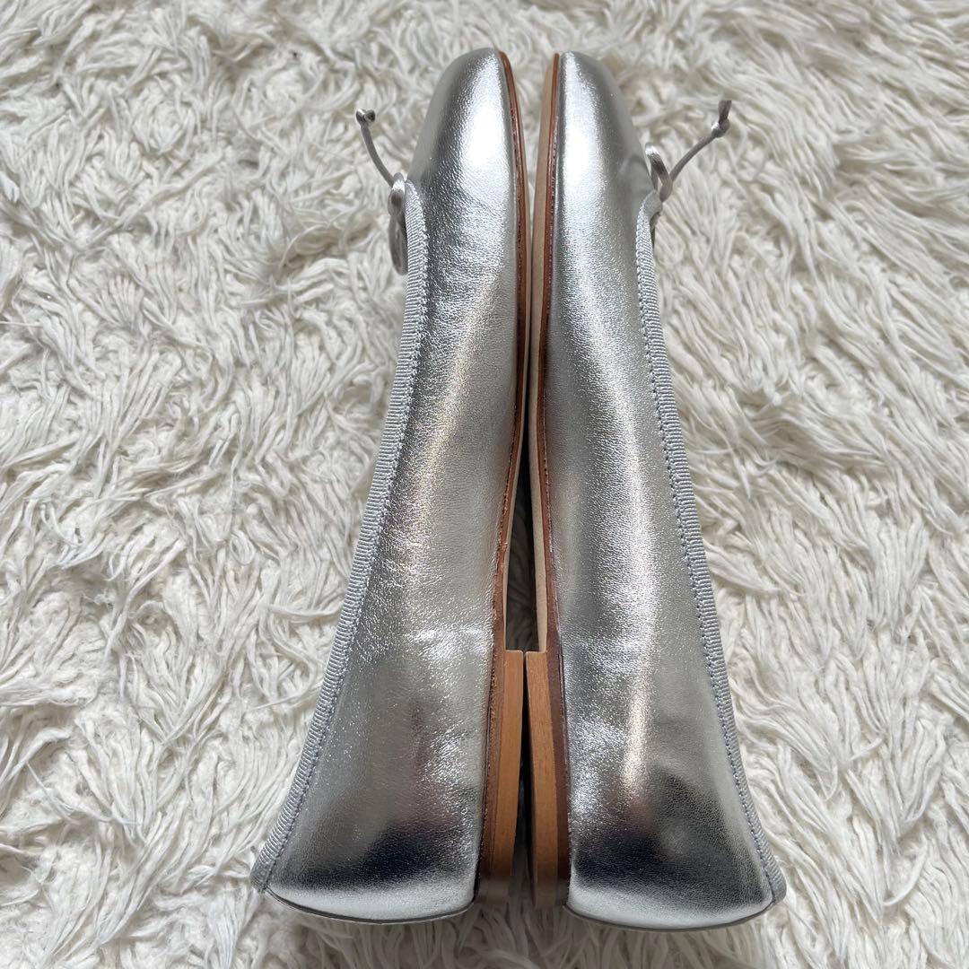 未使用級　FABIO RUSCONI パンプス レザー バレエ　37 リボン