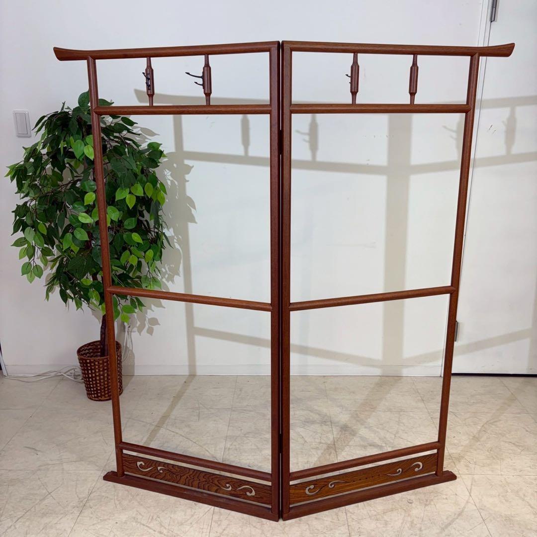 昭和レトロ 折りたたみ衣桁 古民具 欅 衣紋掛け 古道具 鋤彫 着物