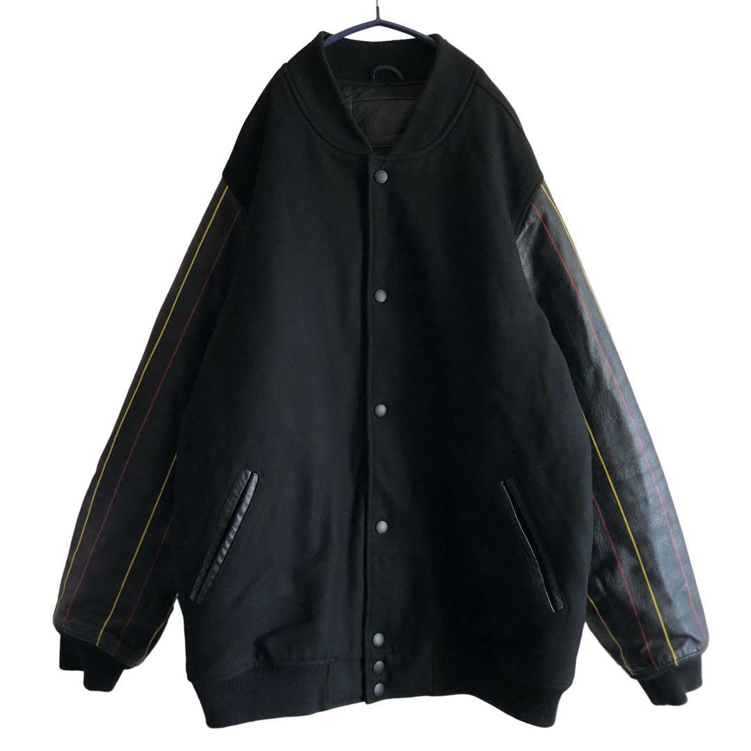 【入手困難】00sマスターピースMASTER PIECE袖レザースタジャン裏原宿