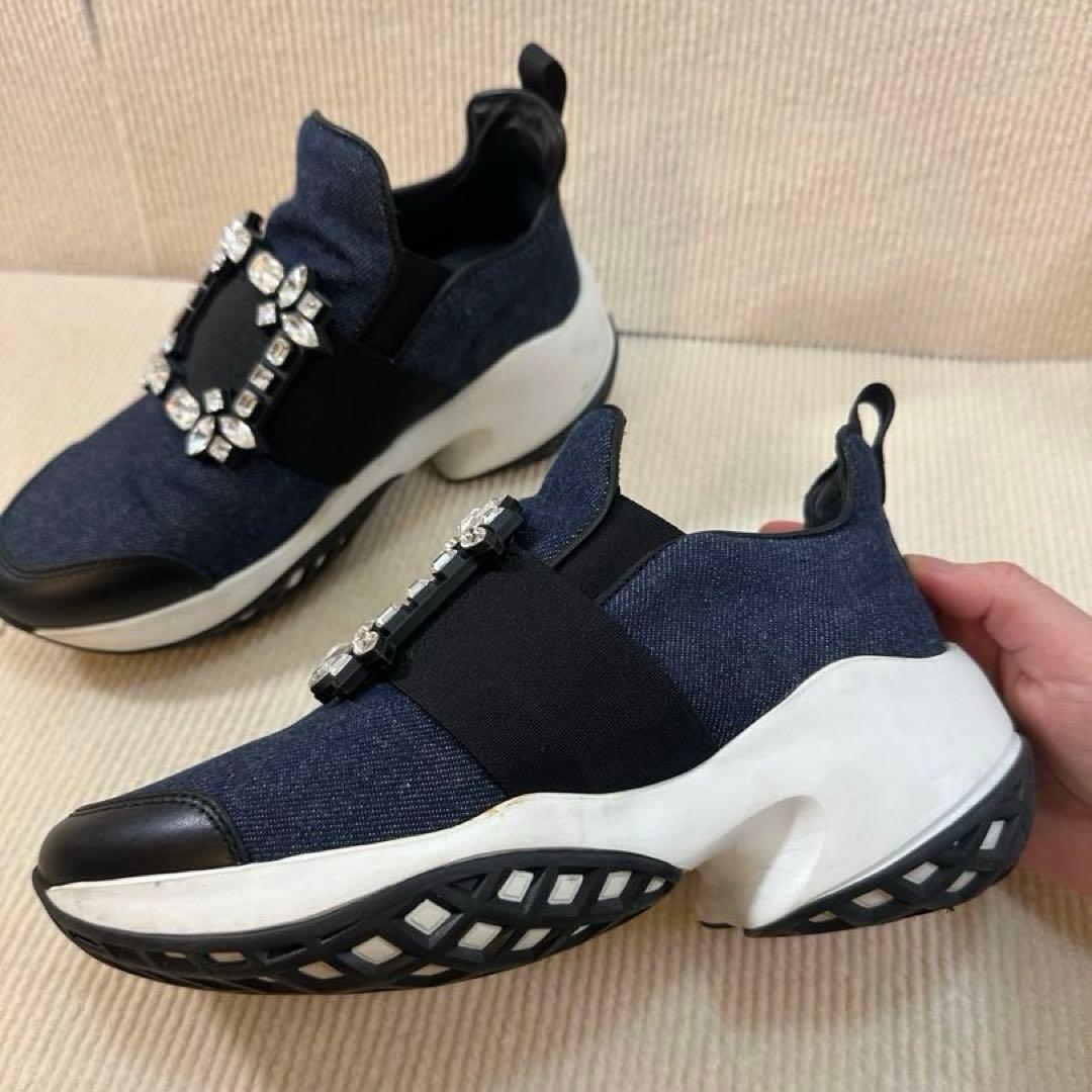 ロジェ ヴィヴィエ デニム スニーカー ビジュー 35.5 22.5cm 美品