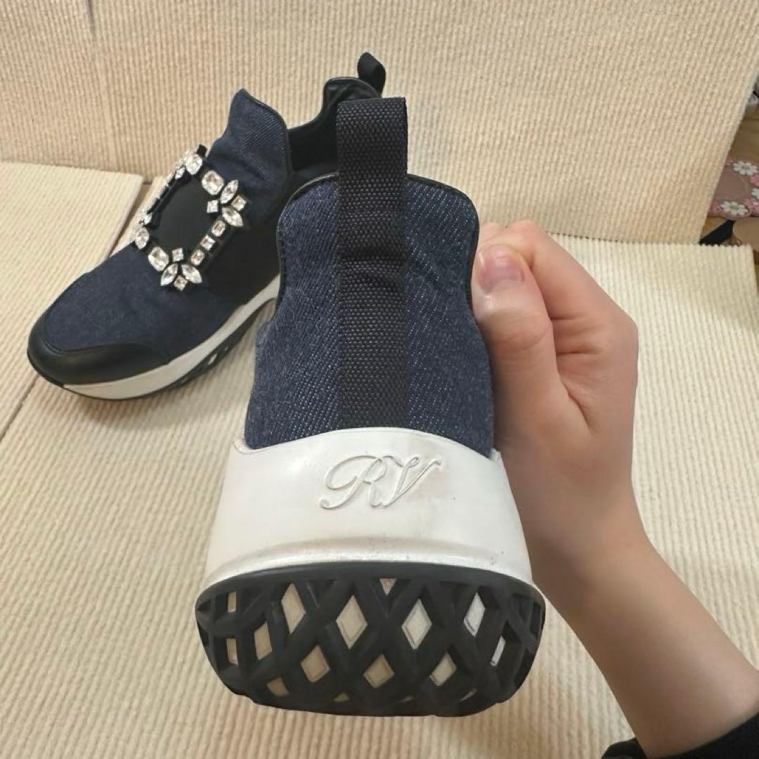 ロジェ ヴィヴィエ デニム スニーカー ビジュー 35.5 22.5cm 美品