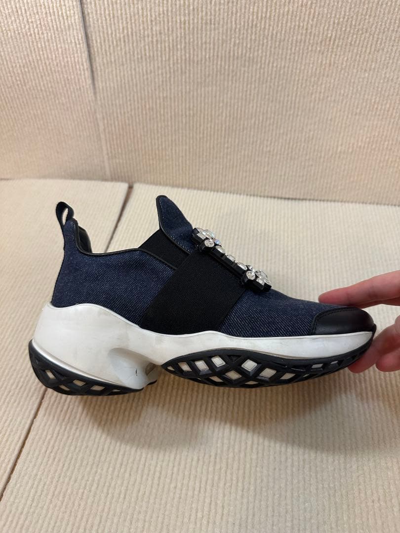 ロジェ ヴィヴィエ デニム スニーカー ビジュー 35.5 22.5cm 美品