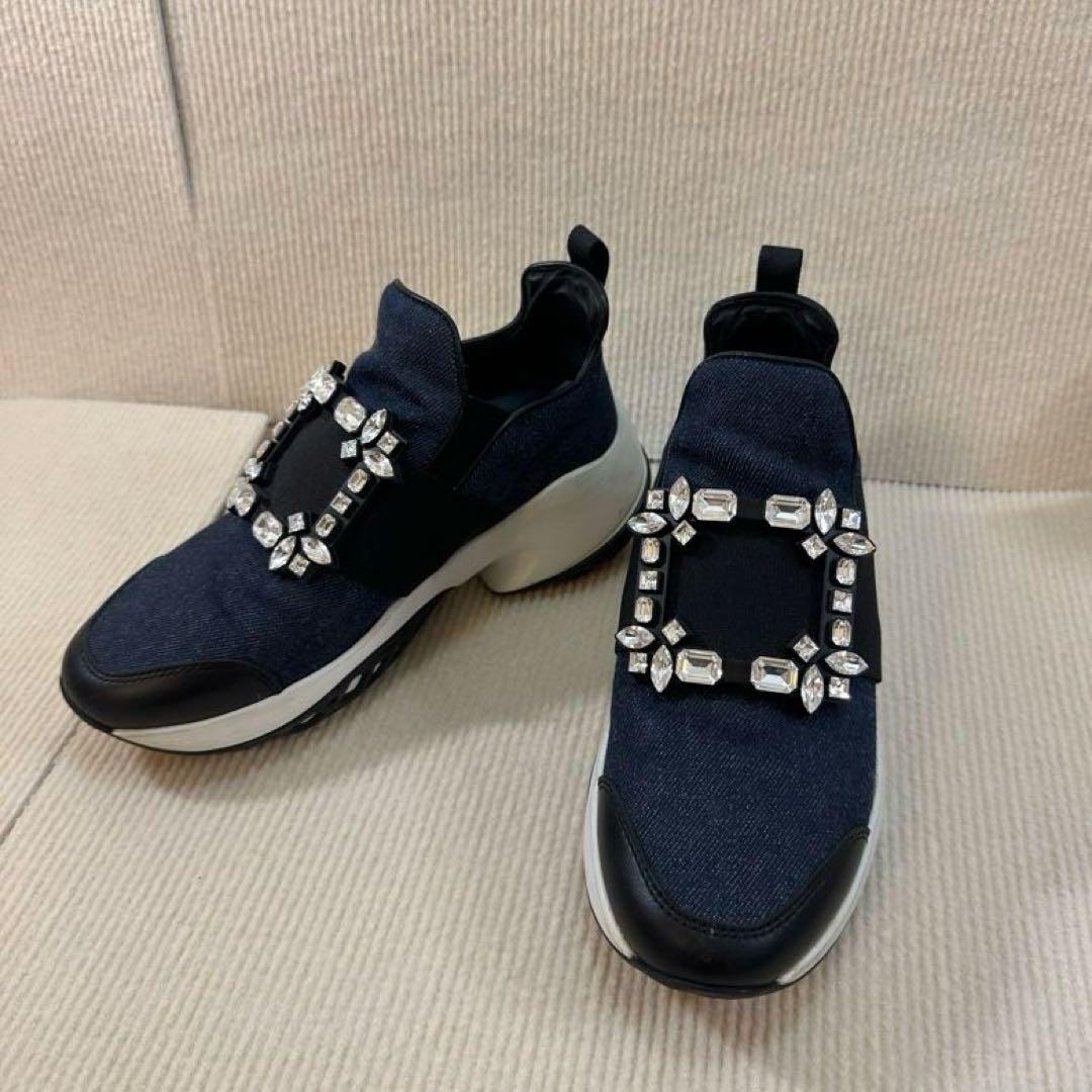 ロジェ ヴィヴィエ デニム スニーカー ビジュー 35.5 22.5cm 美品