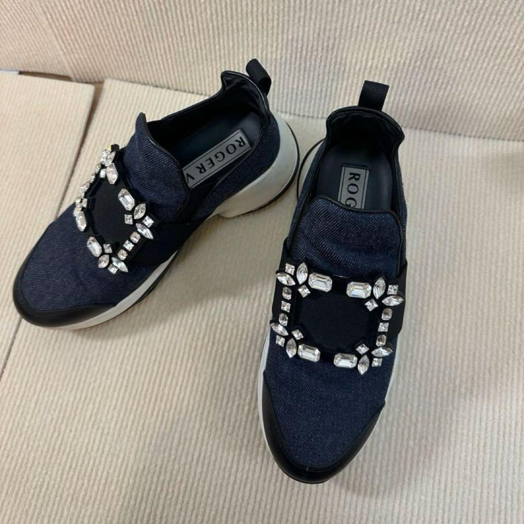 ロジェ ヴィヴィエ デニム スニーカー ビジュー 35.5 22.5cm 美品