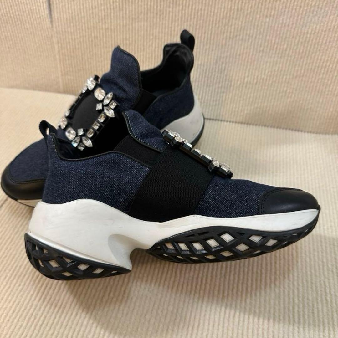 ロジェ ヴィヴィエ デニム スニーカー ビジュー 35.5 22.5cm 美品