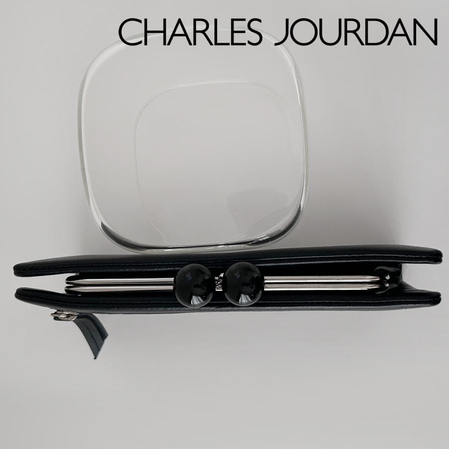 CHARLES JOURDAN がま口 本革長財布（黒）未使用