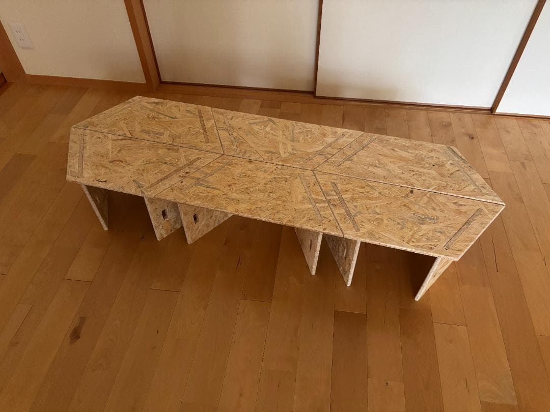 ヘキサゴンテーブル ヘキサテーブル 囲炉裏テーブル 組み立て式　OSBボード