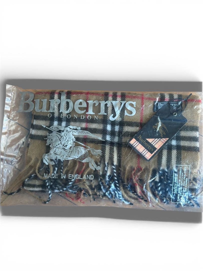 ★新品未使用Burberry バーバリーチェック柄マフラーラムウール100%