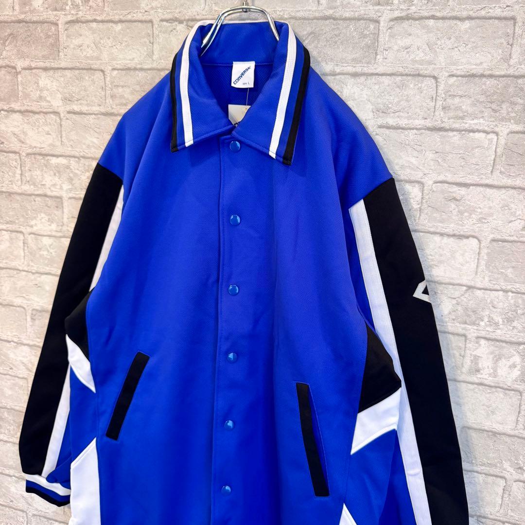 【くまごろー様90s 新品 希少】コンバース ジャージ スナップボタン L 青