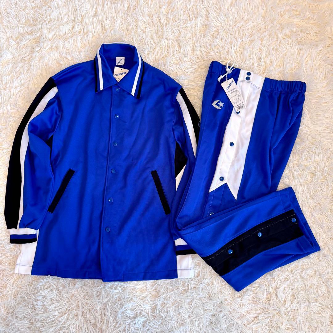 【くまごろー様90s 新品 希少】コンバース ジャージ スナップボタン L 青