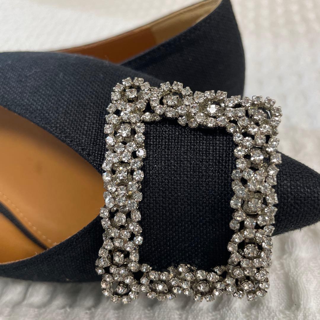 PIPPICHIC ビジュー付きフラットシューズ