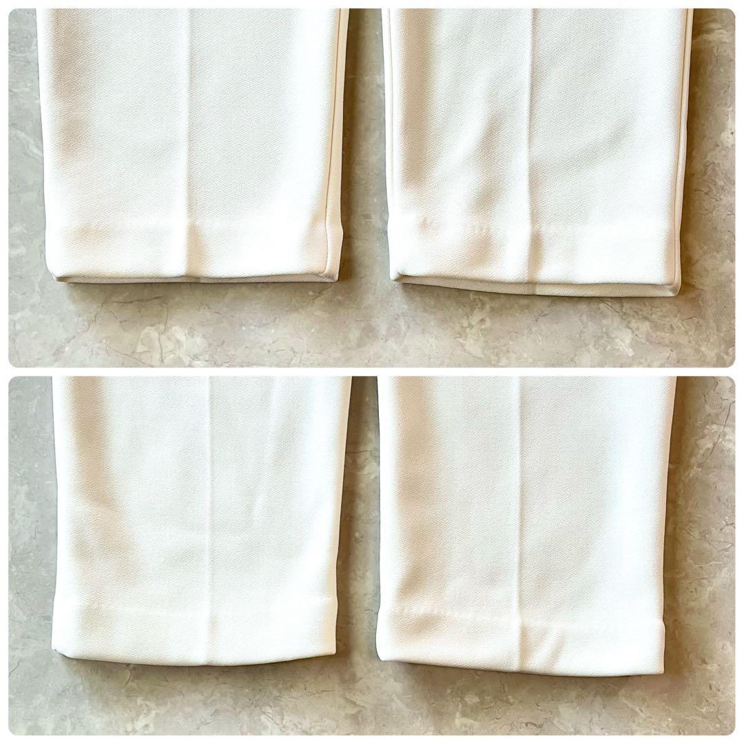 未使用級☆ディニテコリエ 裏起毛 フリーステーパードパンツ ワイド アイボリー