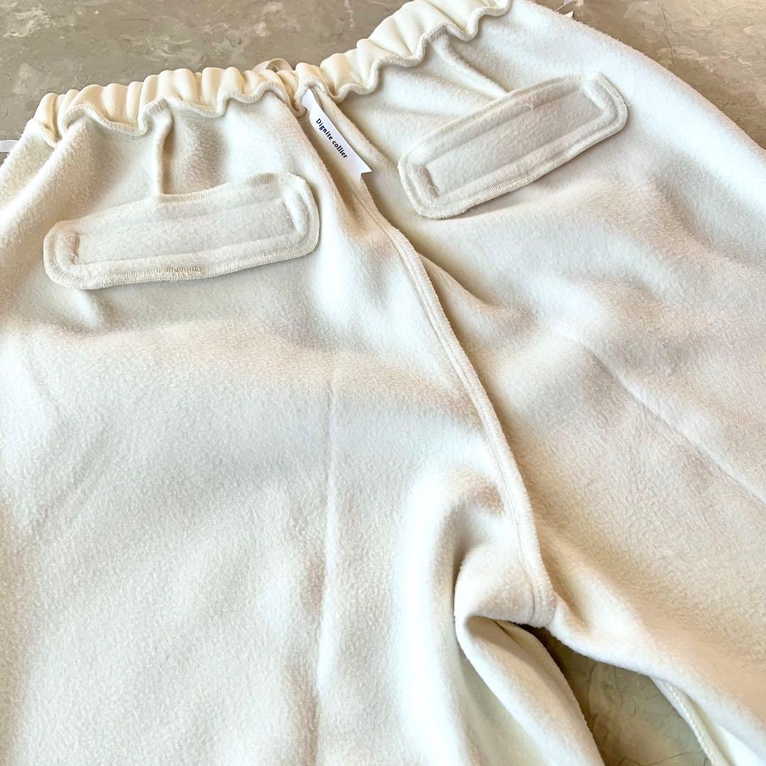 未使用級☆ディニテコリエ 裏起毛 フリーステーパードパンツ ワイド アイボリー