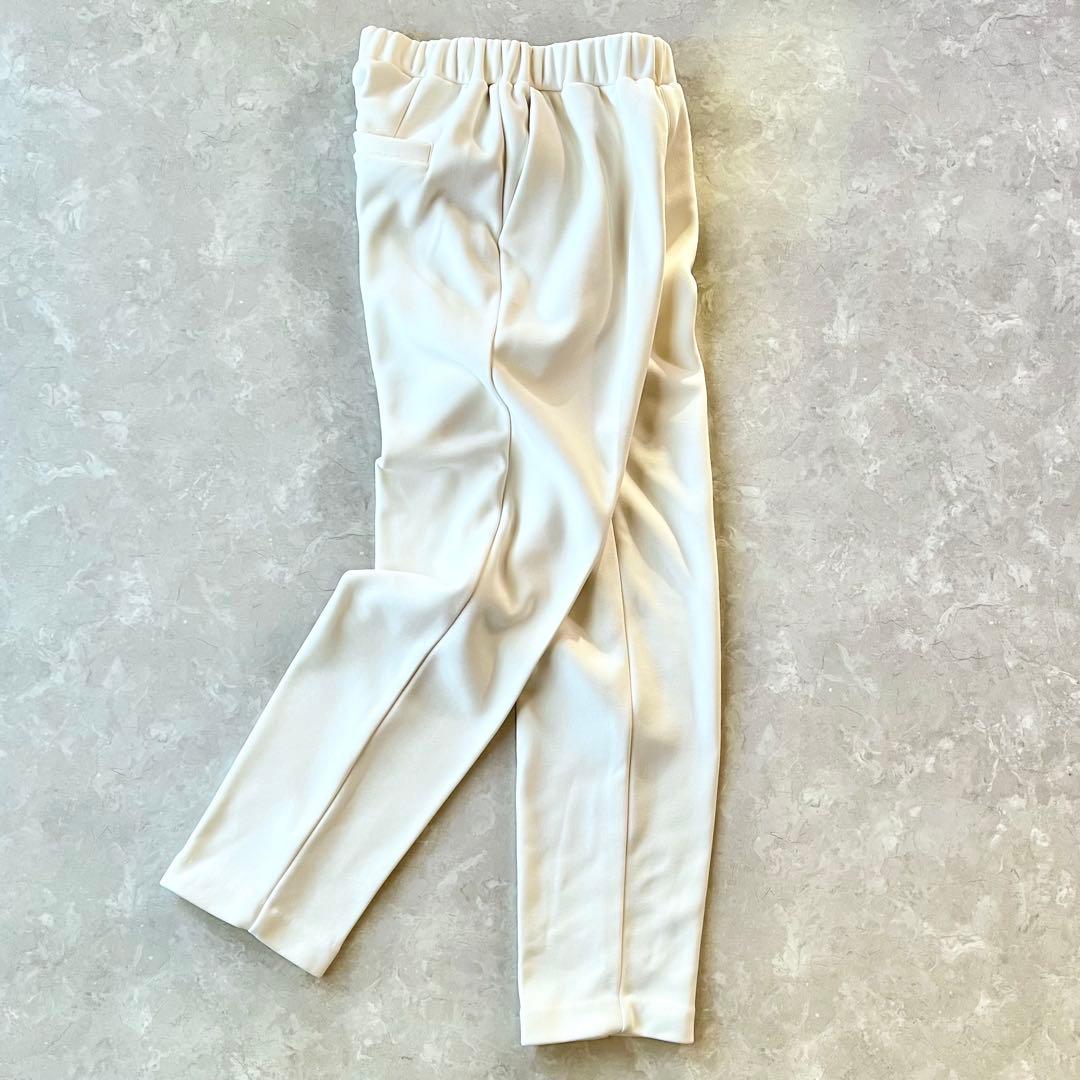 未使用級☆ディニテコリエ 裏起毛 フリーステーパードパンツ ワイド アイボリー