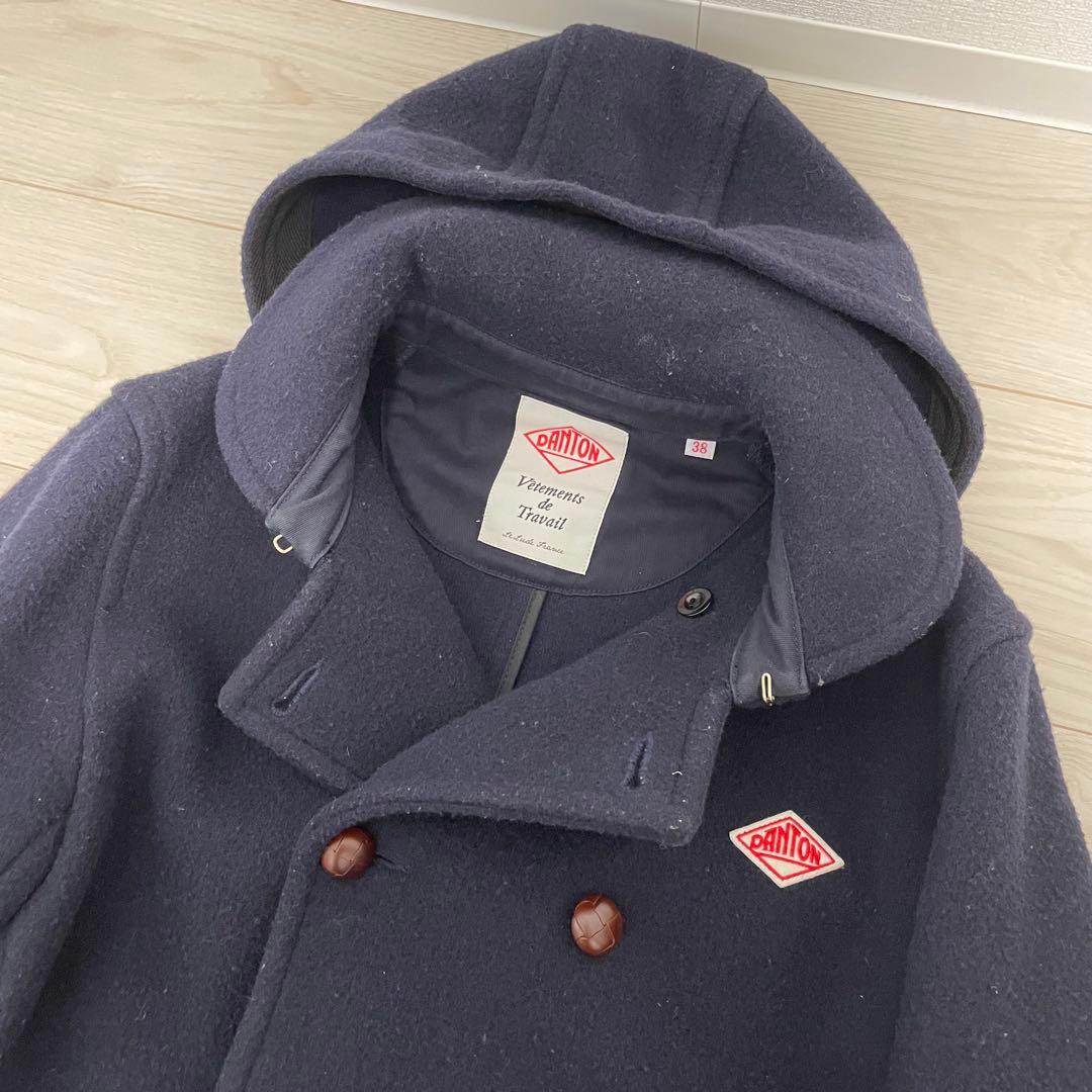 人気✨DANTON ウールモッサ コート　フーディー　38 別注品　くるみ釦