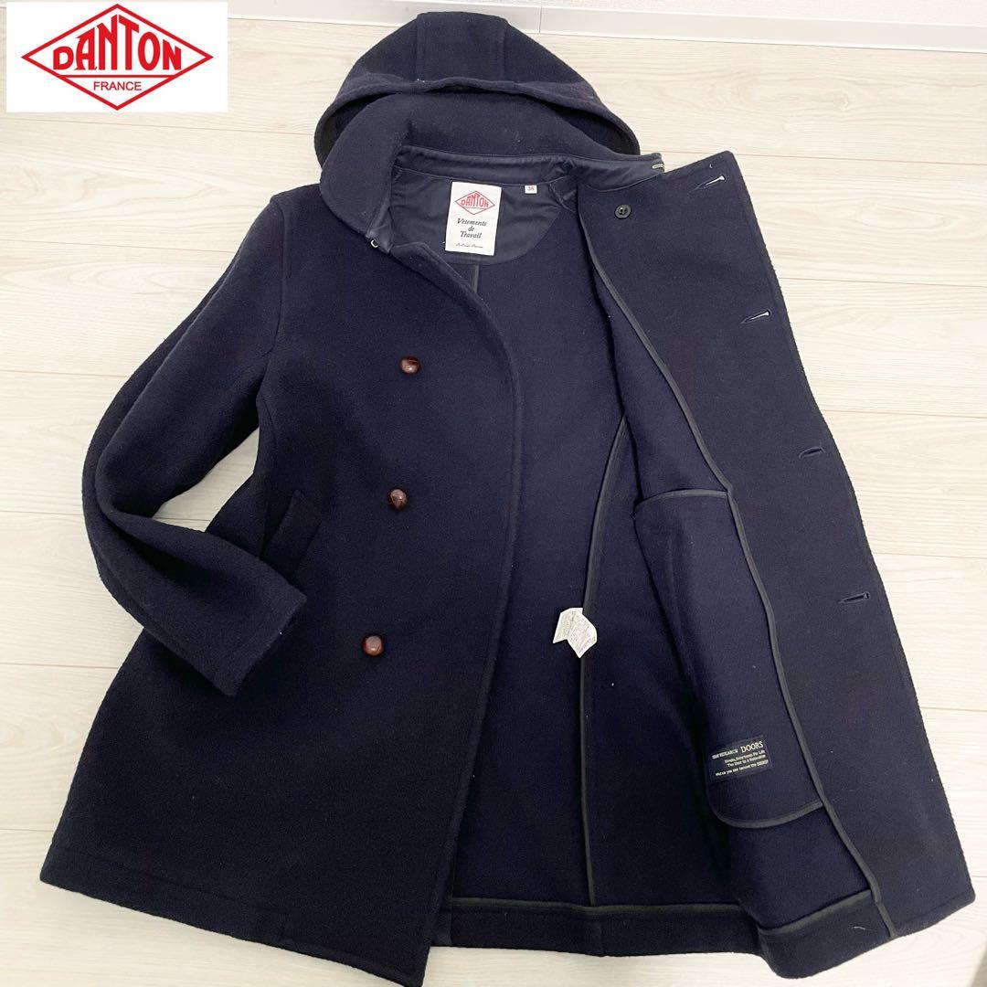 人気✨DANTON ウールモッサ コート　フーディー　38 別注品　くるみ釦