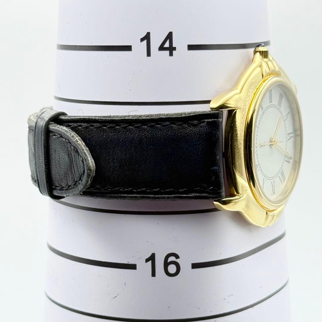 ✨新品電池・稼働✨サンローラン 腕時計 クォーツ ラウンド コンビ 純正バンド