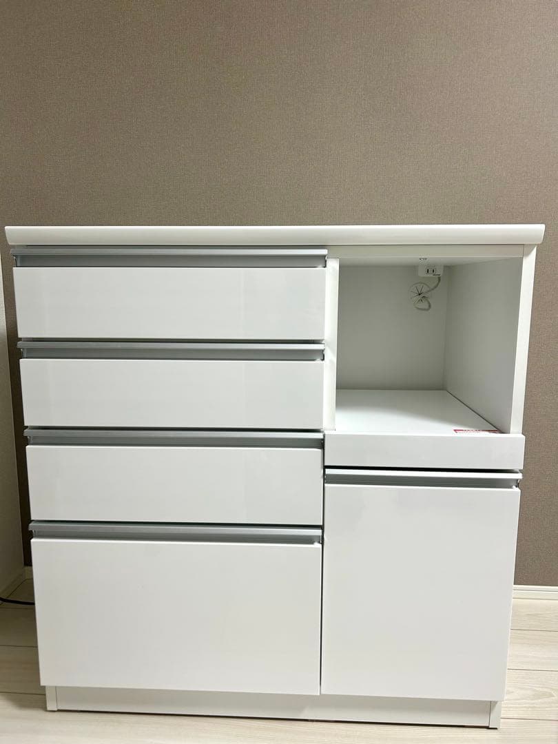 【美品】キッチンカウンター（レジューム 90QH-R WH)