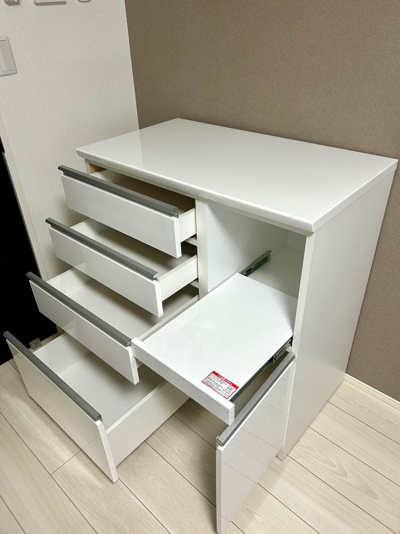 【美品】キッチンカウンター（レジューム 90QH-R WH)