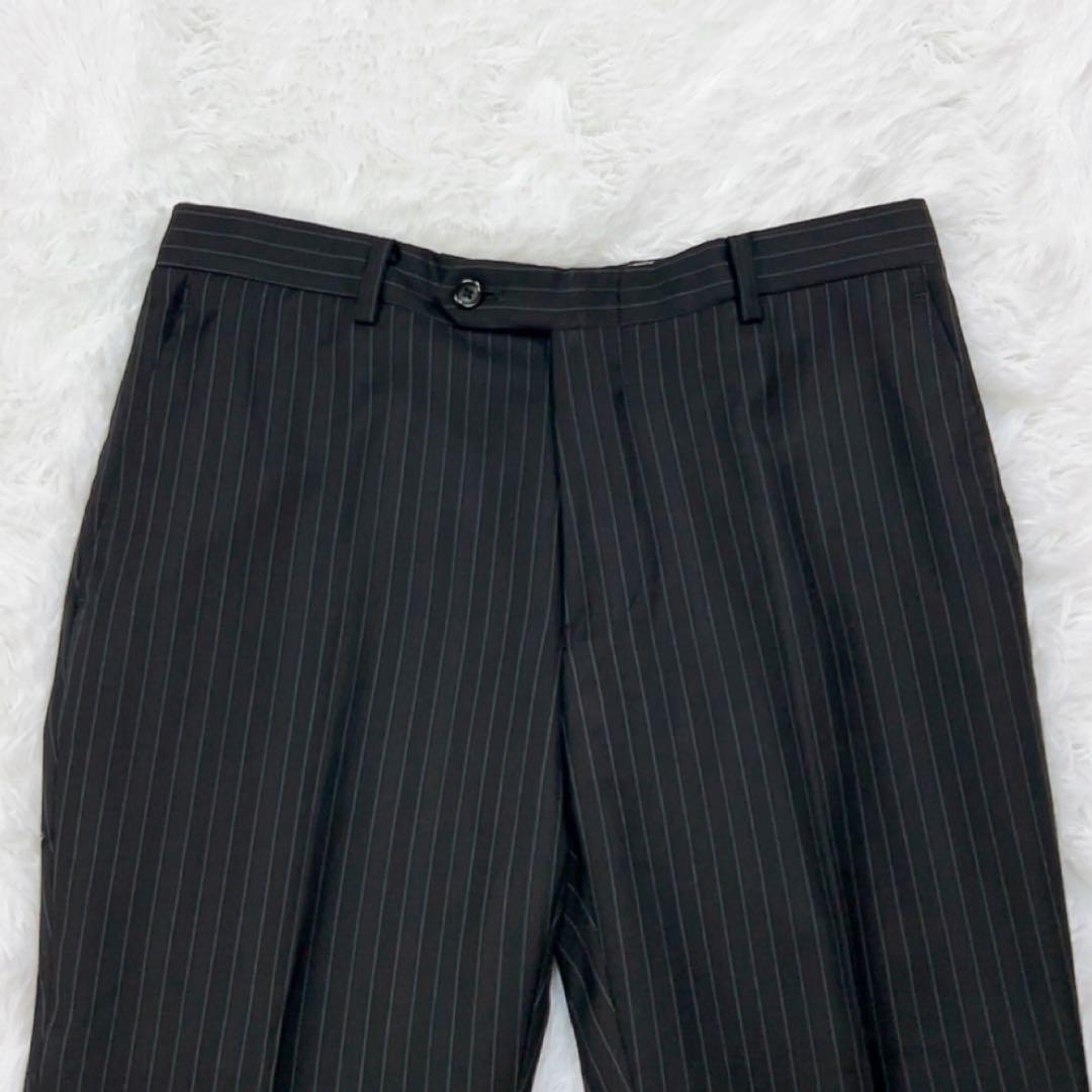 美品 ジャンコステラッツォーネ ロロピアーナ スーツ A5 ブラック ストライプ