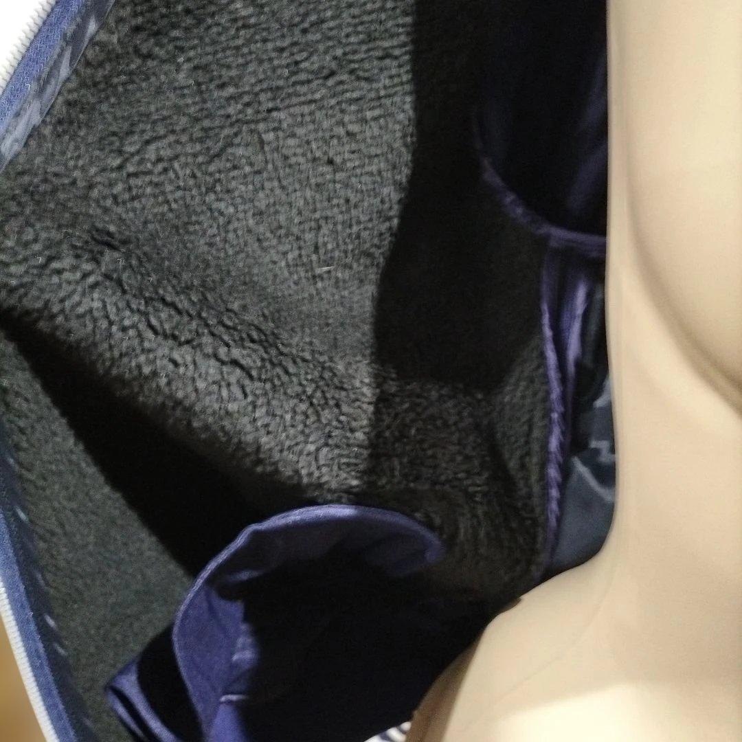 一度使用のみスタジャン風ブラックネイビージャケット