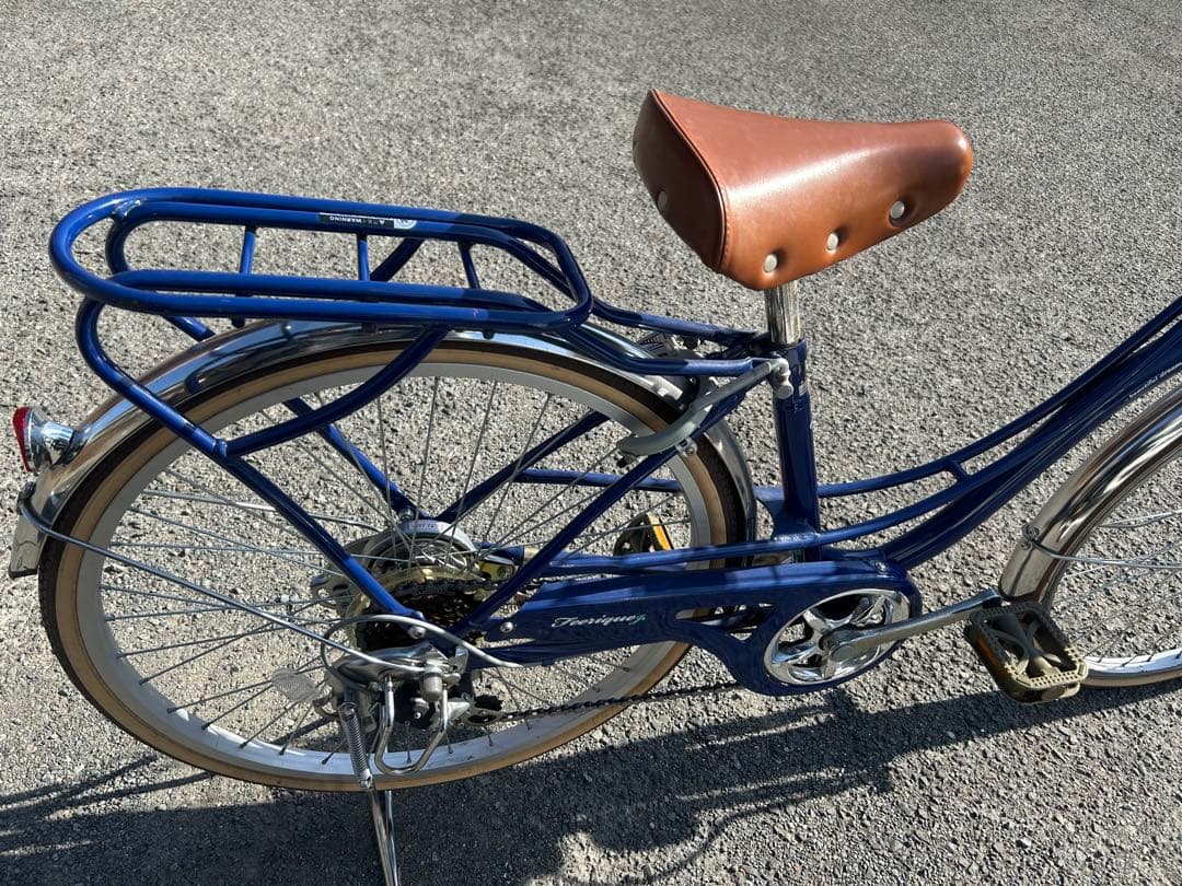 ネイビー シティサイクル 前カゴ付き 24インチ