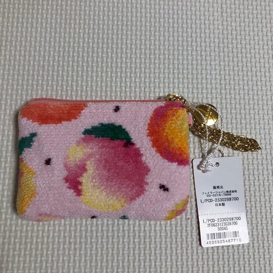 フェイラーラブラリーバィフェイラーピーチドット　キー&カードポーチ　新品未使用