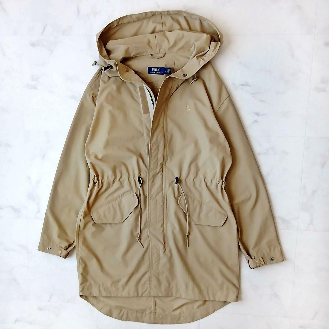 極美品 ポロ ラルフローレン 上品 ナイロン ロングコート マウンテンパーカー