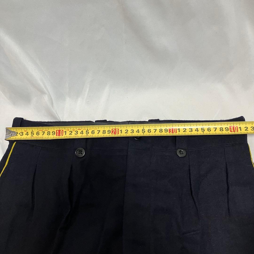 50'sフランス軍 国境警備隊 ウール パンツ (ネイビー×イエロー) 実物
