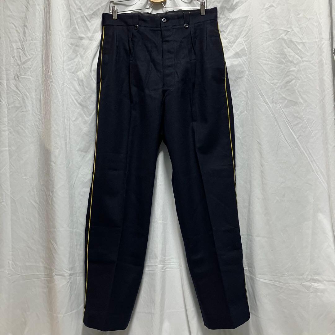 50'sフランス軍 国境警備隊 ウール パンツ (ネイビー×イエロー) 実物