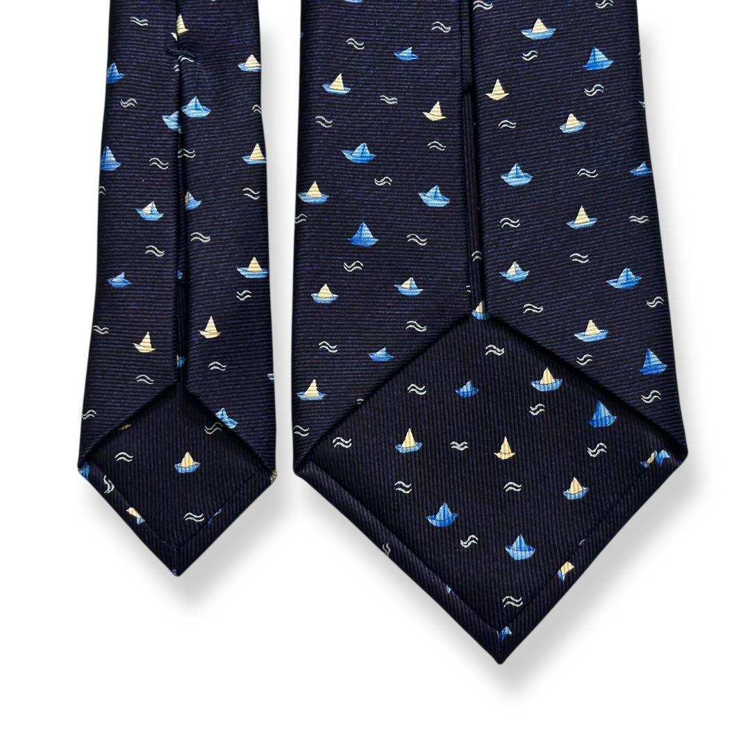 極美品✨BVLGARI ネクタイ　ブルガリ　セッテピエゲ　ヨット　海　夏　【A】