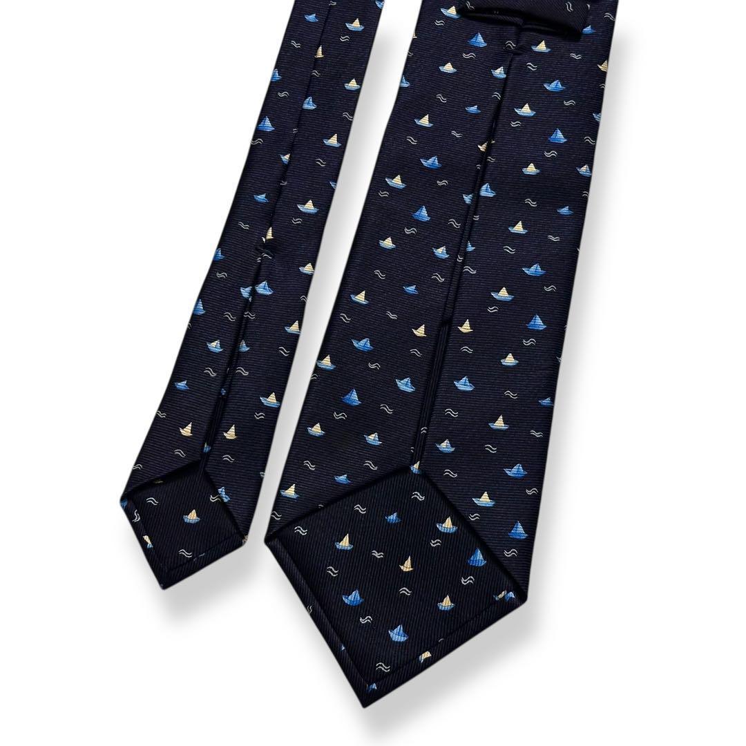 極美品✨BVLGARI ネクタイ　ブルガリ　セッテピエゲ　ヨット　海　夏　【A】