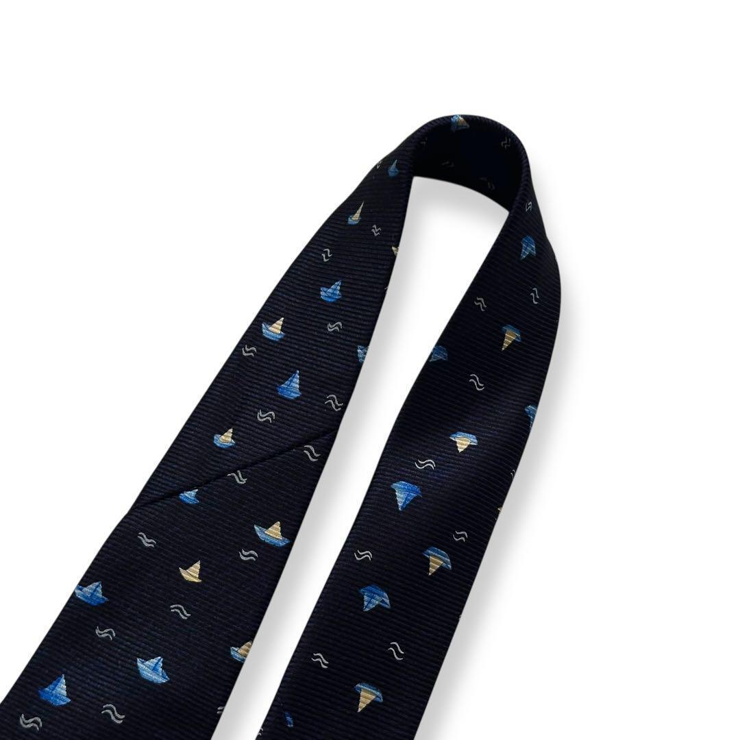 極美品✨BVLGARI ネクタイ　ブルガリ　セッテピエゲ　ヨット　海　夏　【A】