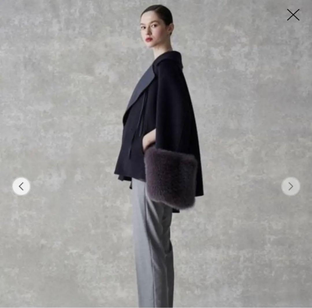 drawerドゥロワー36ファーケープコートポンチョ22AW2022