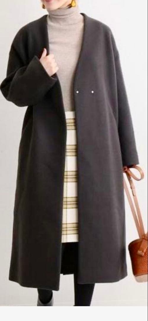 ちー　IÉNA ダークブラウン ロングコート　34サイズ