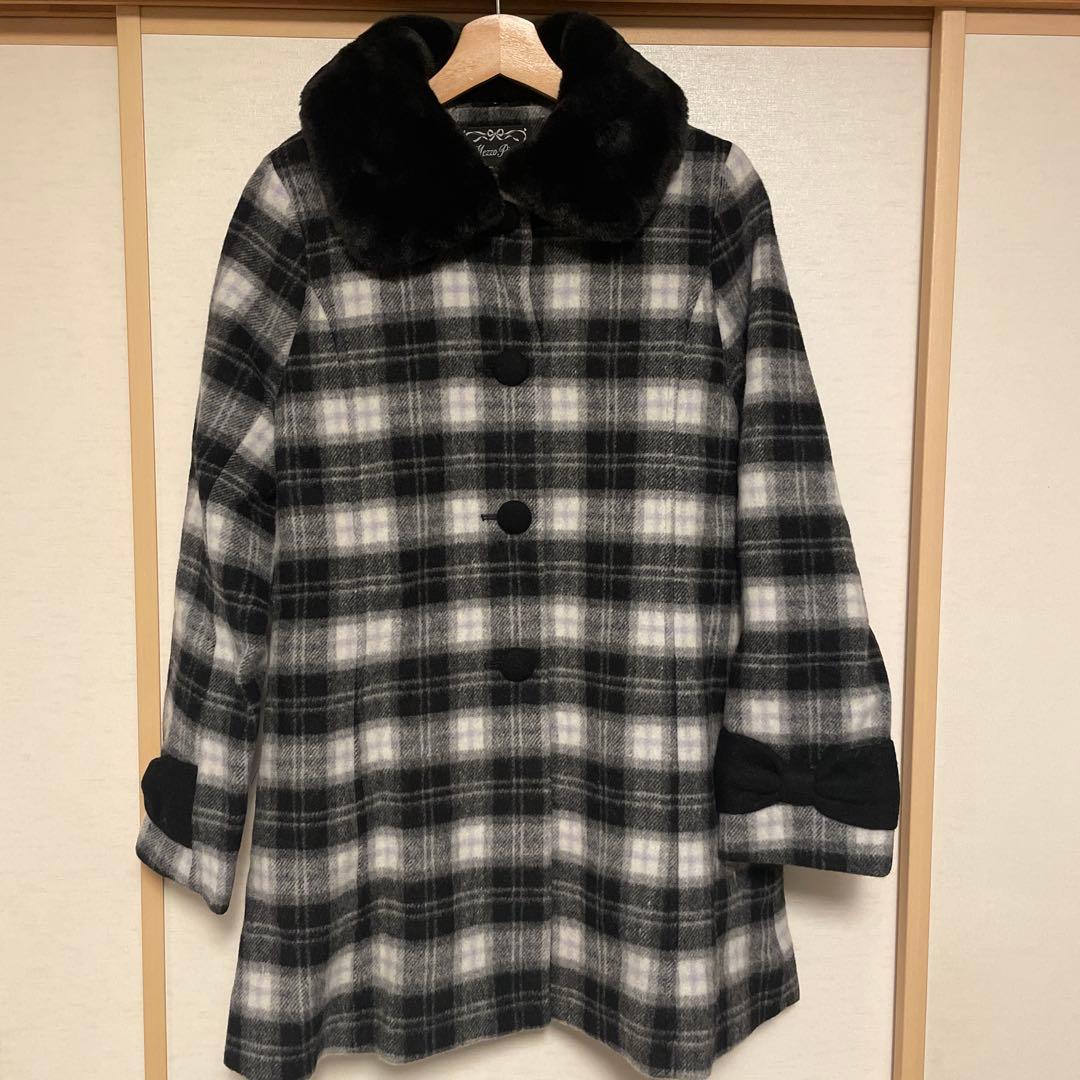mezzo piano メゾピアノ チェック コート 160cm 新品