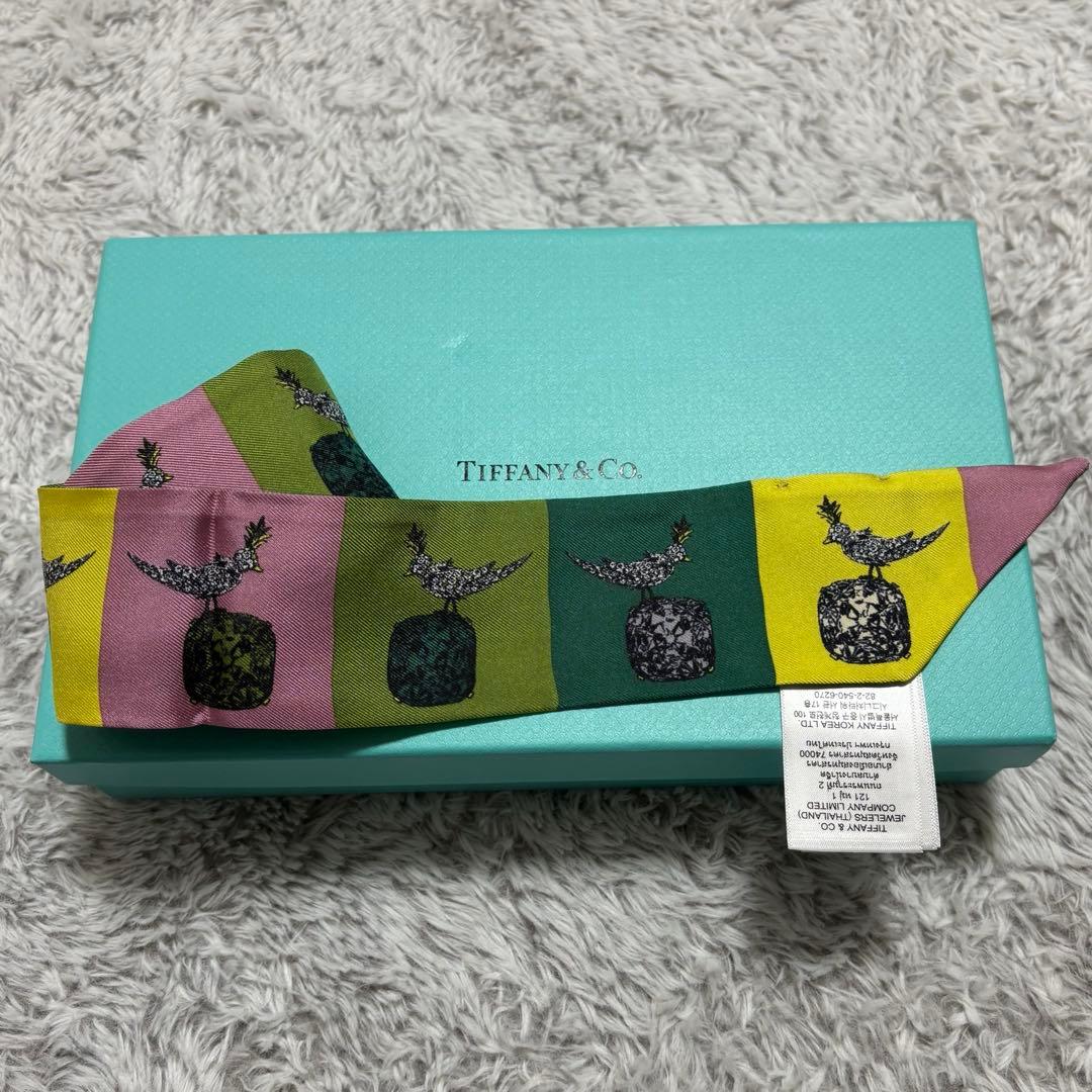 ティファニー　Tiffany バード　オン　ア　ロック　リボンスカーフ