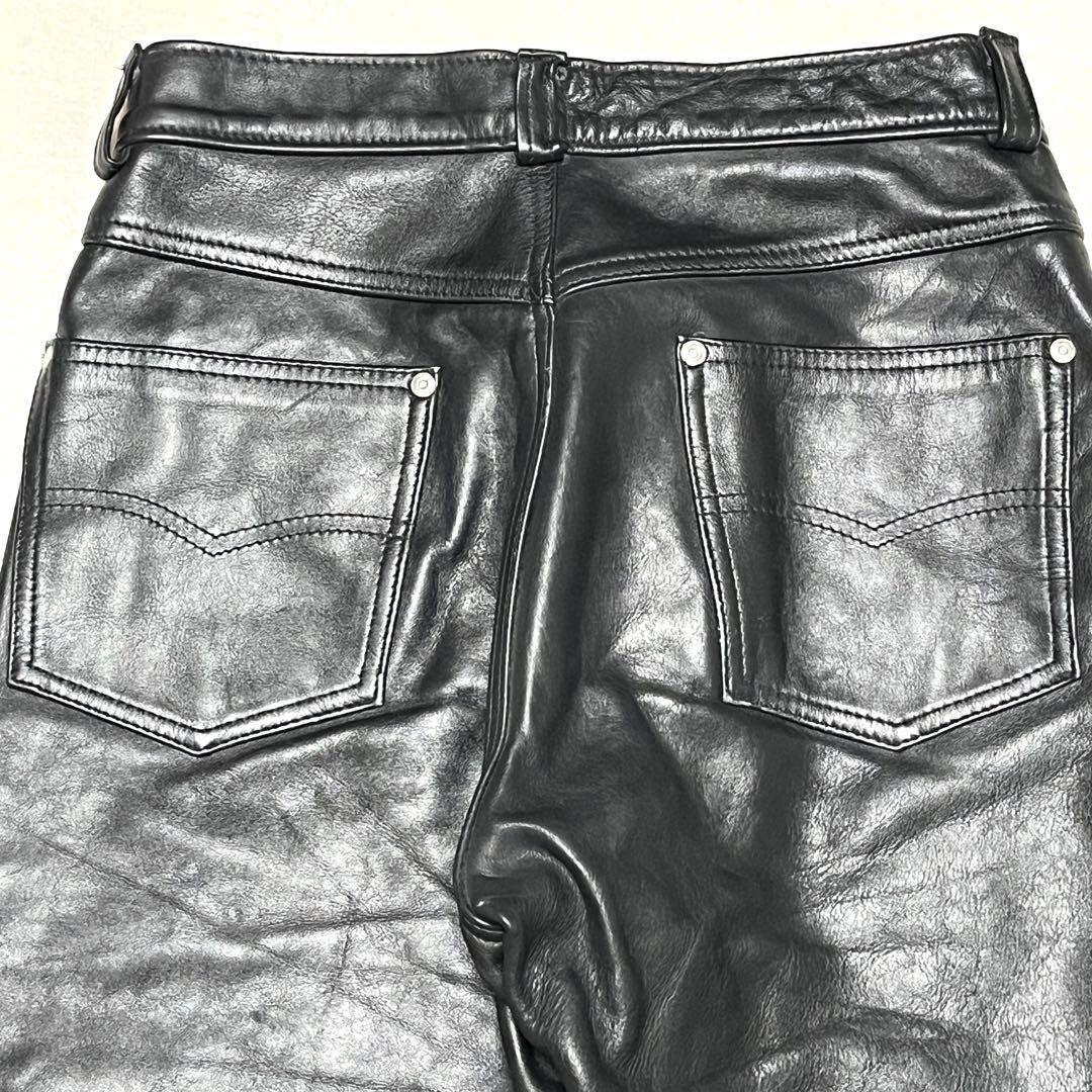 ★美品★schott★60C★レザーライダースパンツ★W30★黒　ブラック★