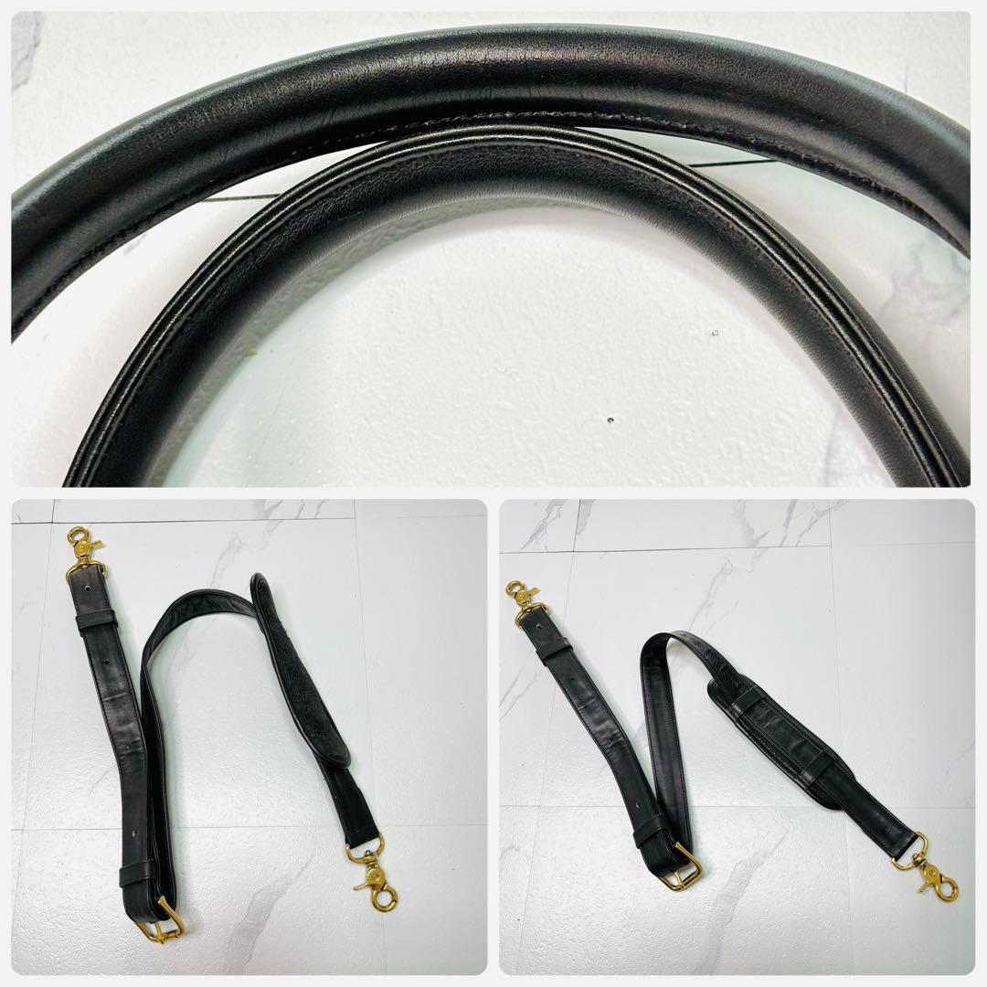 美品✨ オールドコーチ ボストンバッグ 2way レザー ブラック 鍵 南京錠